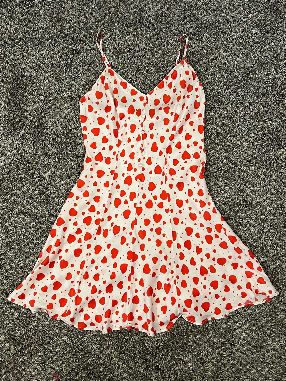 Vintage Magic Silk pink heart mini slip dress romantic girly sweet coquette